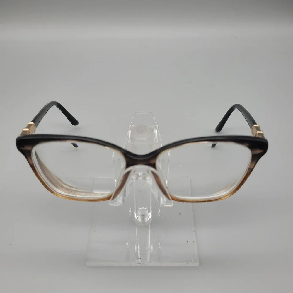 Badgley Mischka Berenice Brown Gradient Eyeglass Frames 52-15-135 Gold Detail